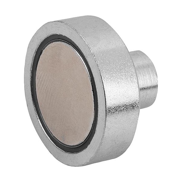 Magnet, neodymium, shallow pot, dia. 25 mm, M4 internal thread